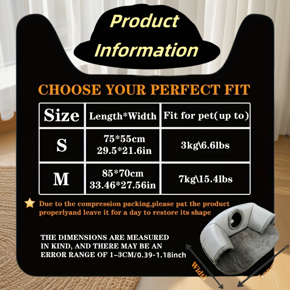 Cat Tunnel Bed 3-in-1 Play Mat & Warm Nest with Non-Slip Base, Durable Chew-Resistant Polyester Cat Bed for Indoor Cats