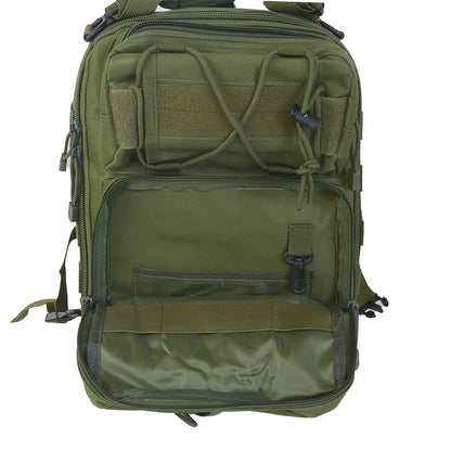 Multi-Pocket Tactical Chest Sling Bag with Adjustable Shoulder Strap in Black, Fern Green or Khaki