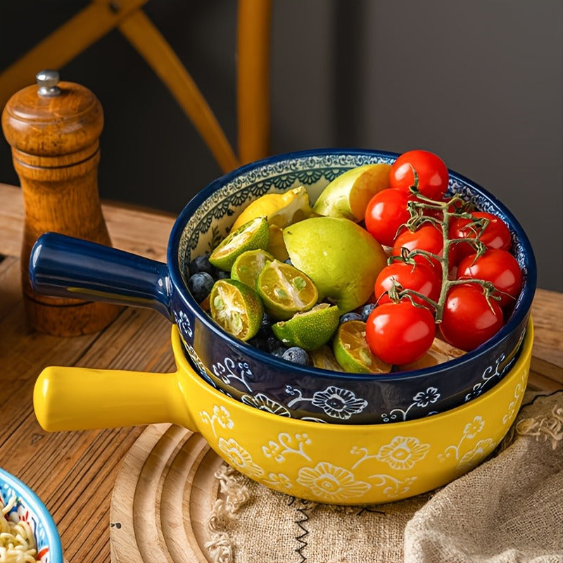 Ceramic Bowl Set with Lids 8-Piece Bohemian Soup Noodle Salad Bowls, for Home Cooking, Dining and Outdoor Meals