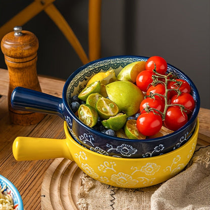 Ceramic Bowl Set with Lids 8-Piece Bohemian Soup Noodle Salad Bowls, for Home Cooking, Dining and Outdoor Meals