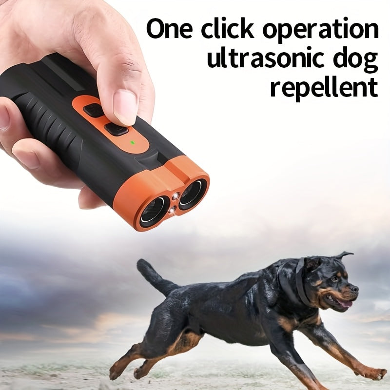 Ultrasonic Dog Device - Handheld Bark Control with Dual-Head System, LED Light & One-Touch Operation for Small Medium Large Dogs