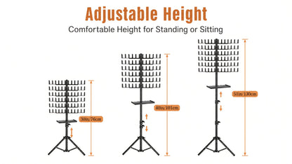Braiding Hair Rack 144 Pegs Height Adjustable 2-Side Hair Extension Holder Stand with Tray – Foldable Portable Professional Braiding Station