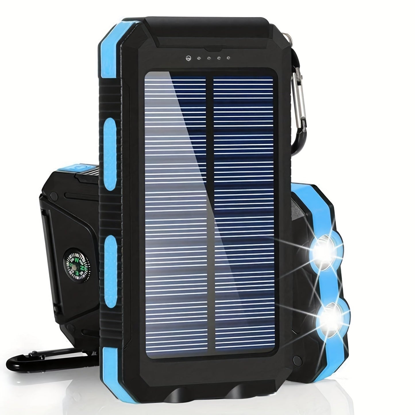 Power Bank Solar 28800mAh or 42800mAh with Wireless Charging, Four Cables and Dual Flashlights
