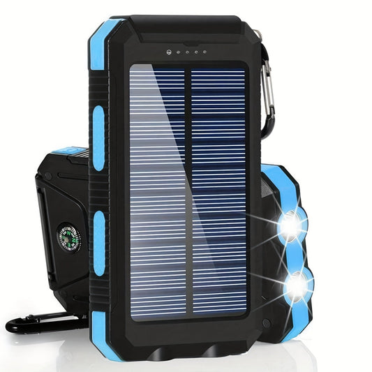 Power Bank Solar 28800mAh or 42800mAh with Wireless Charging, Four Cables and Dual Flashlights
