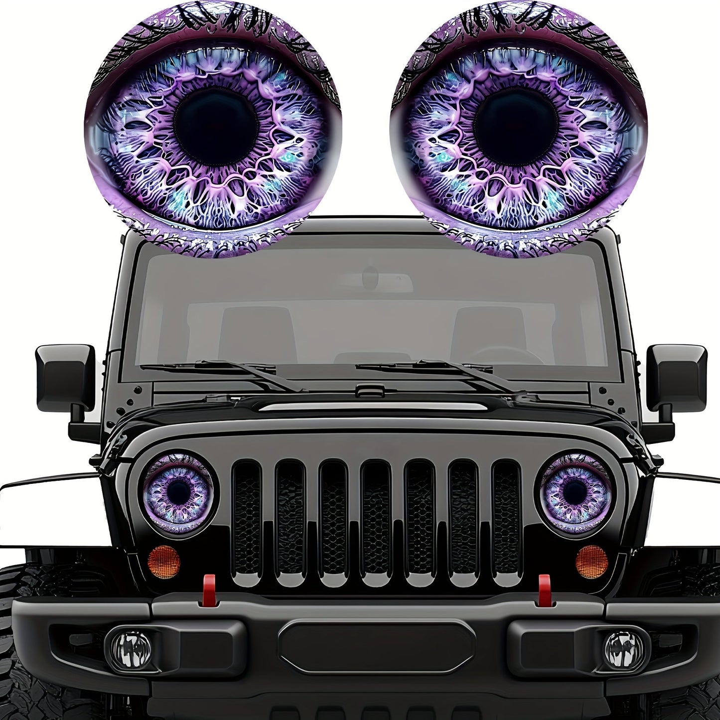 3D Beast Eye Headlight Stickers – Funny Car Headlight Decals for Jeep Round Headlights, Truck Body, Bumper & Window Decoration