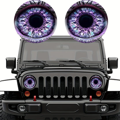 3D Beast Eye Headlight Stickers – Funny Car Headlight Decals for Jeep Round Headlights, Truck Body, Bumper & Window Decoration