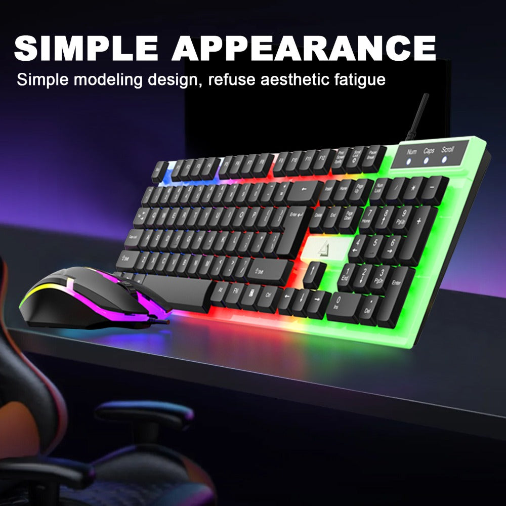 Wired USB RGB Gaming Keyboard and Mouse Combo 104 Keys Backlit Mechanical Feel 1000 DPI Optical for an Everyday Personal Care Routine