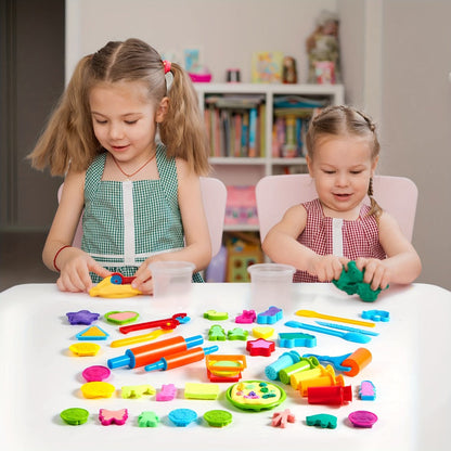 44-Piece Kids Clay Tools Set with Molds, Rolling Pins & Cutters, Dough Accessories for Toddlers & Preschoolers