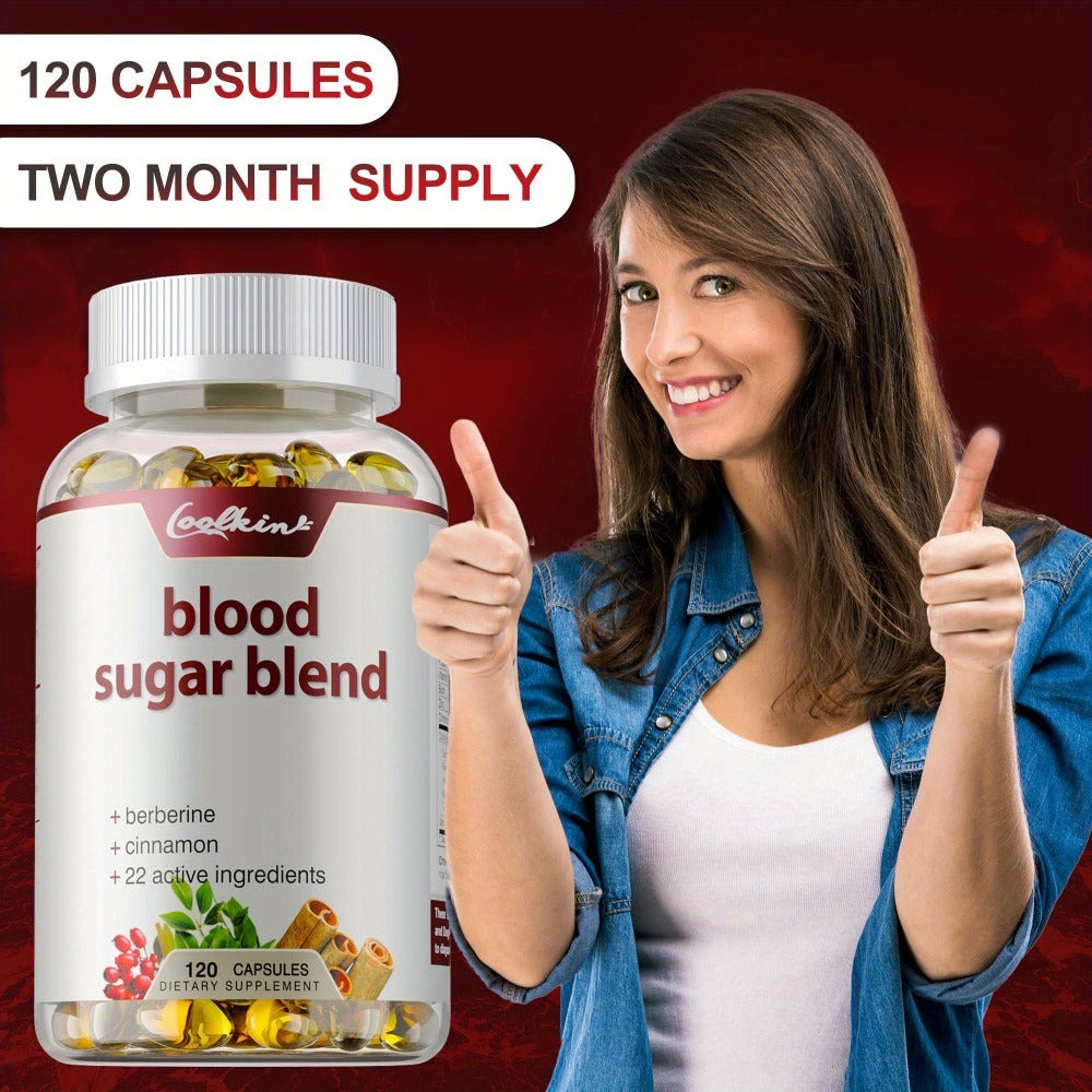 Blood Sugar Blend 120 Capsules, Berberine HCL, Cinnamon, CoQ10, Turmeric & Alpha Lipoic Acid