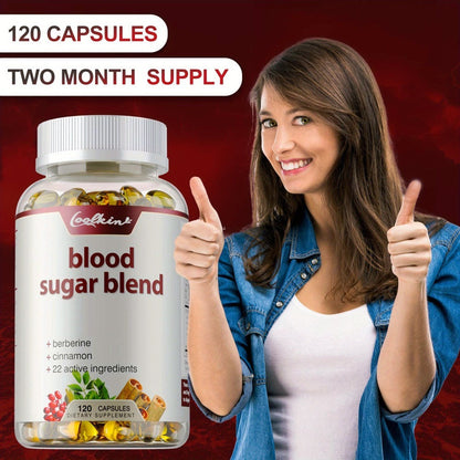Blood Sugar Blend 120 Capsules, Berberine HCL, Cinnamon, CoQ10, Turmeric & Alpha Lipoic Acid