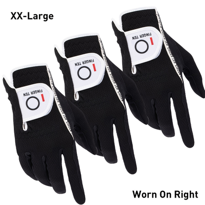 Wet Weather Golf Gloves Rain Grip 3-Pack for Men | Breathable Water-Resistant Golf Gloves for Left & Right Hand