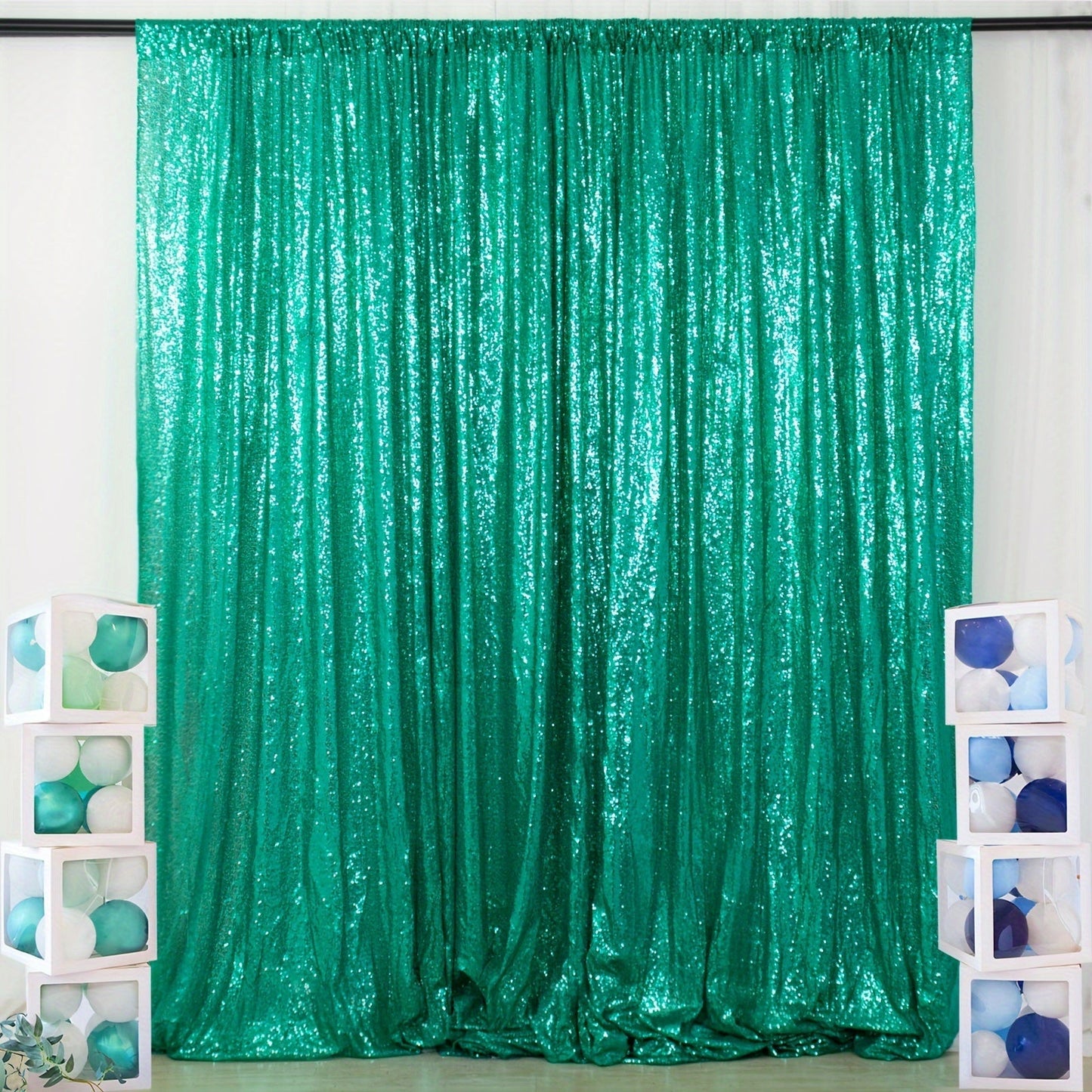 Sequin Backdrop Curtain for Party Wedding – 4x8ft Shimmering Glitter Curtain for Birthday Photo Booth Stage Decoration, Easy Hang