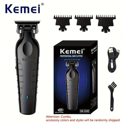 Hair Clipper Kemei KM-2299 Cordless Trimmer with USB Charging, Six Guide Combs and 180-Minute Runtime