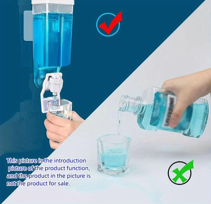 Mouthwash Dispenser Wall Mounted 2-Pack 21 oz Plastic Container - No Electricity Required for an Everyday Personal Care Routine