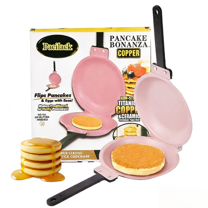 Pancake Pan Double Sided Non-Stick Reversible Folding Breakfast Frying Pan Pancake Maker for Home Cooking, Dining and Outdoor Meals