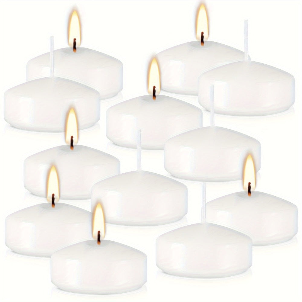 Floating Candles 2 Inch, 50 Pack White Paraffin Wax Candles for Wedding, Birthday, Valentine's Day