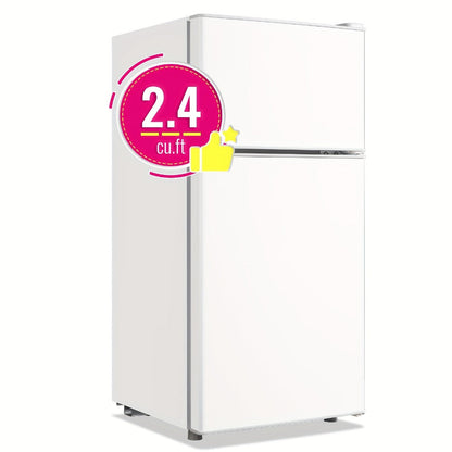 Compact Refrigerator, 3.2 Cu Ft Single Door Mini Fridge with 4-Layer Storage, Removable Shelves, Crisper Drawer & Adjustable Temperature