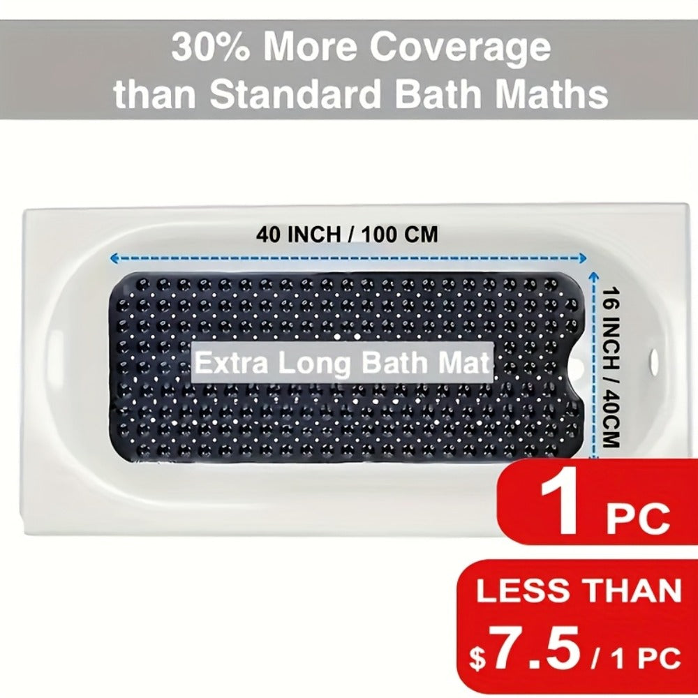 Non-Slip Bath Mat with Suction Cups Machine Washable Quick-Dry Shower Mat with Drain Holes Bathtub Mat for Bathroom Tub Safety Comfort Wet