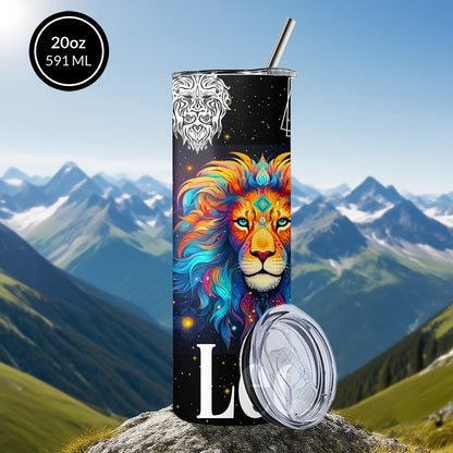 Insulated Tumbler 20oz Zodiac Horoscope 304 Stainless Steel with Lid, Straw and 12 Sign Choices