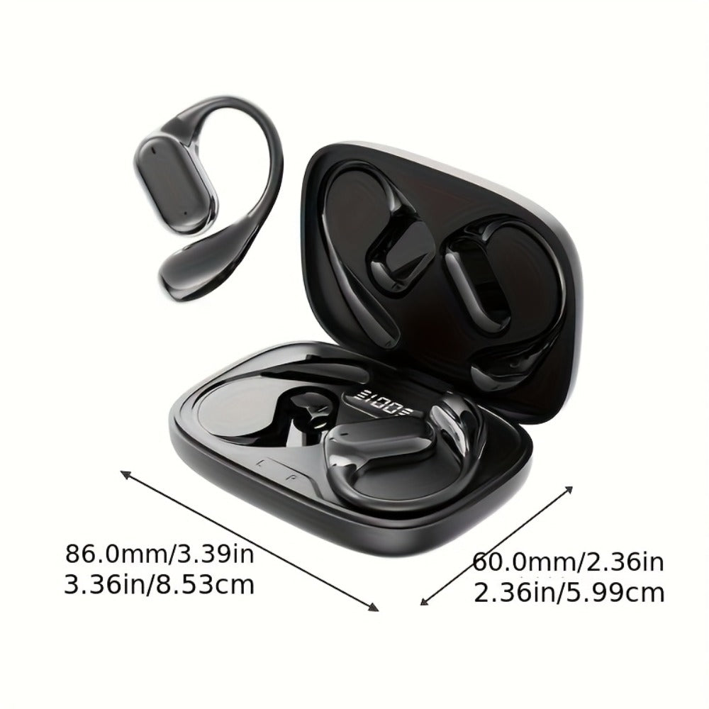 PAVUN Bluetooth 5.4 Open Ear Wireless Earbuds, ENC Noise Cancelling 9D Stereo Bass Sport Earphones