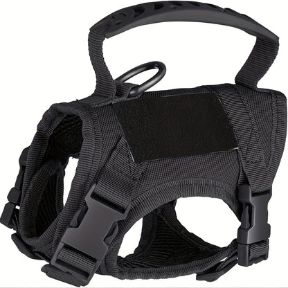 Cat Tactical Vest Harness Adjustable 600D Chest Strap for Cats & Puppies – Escape-Proof Training Vest Harness in Black Khaki Red Rose Red