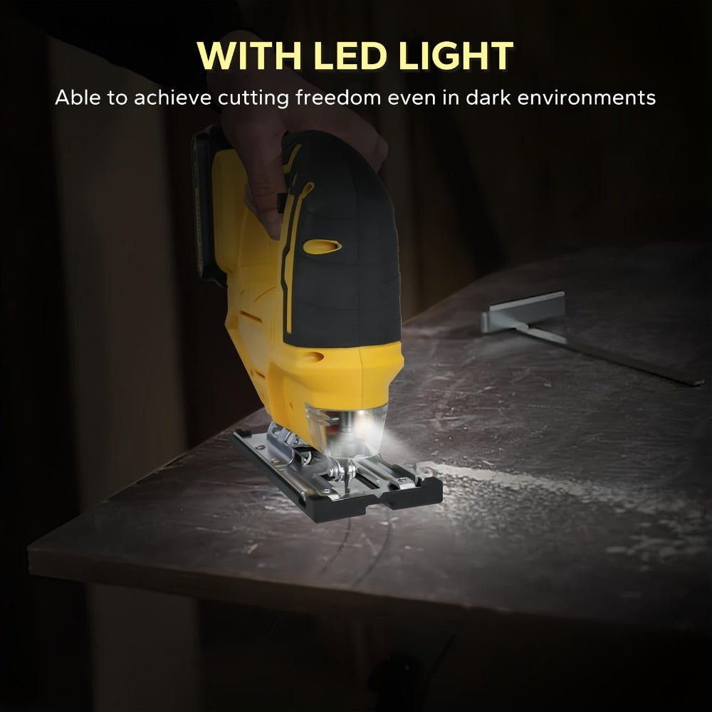 Cordless Jigsaw Compatible with DeWalt 20V Battery - Variable Speed 0-2700 RPM, 80mm Cutting Depth