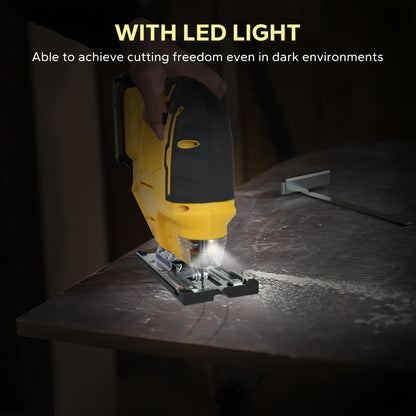 Cordless Jigsaw Compatible with DeWalt 20V Battery - Variable Speed 0-2700 RPM, 80mm Cutting Depth