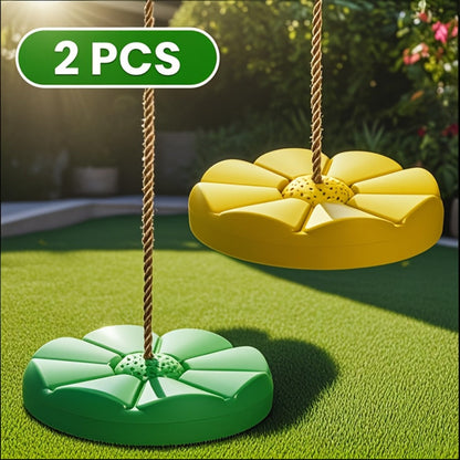 Flower Shaped Outdoor Swing Set 2 Pack Kids Backyard Hanging Swing Seat with the Listed Color, Size or Set Options for Everyday Use