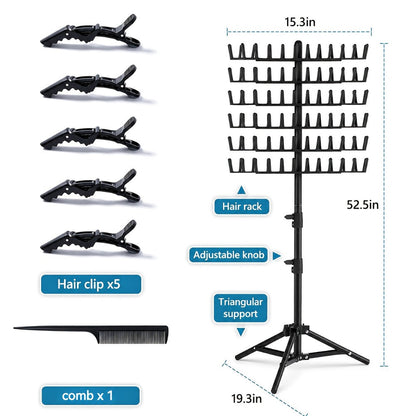 144 Peg Hair Extension Rack Freestanding Organizer with Divider Separator – Standing Braiding Hair Holder Display Stand for Salon Home