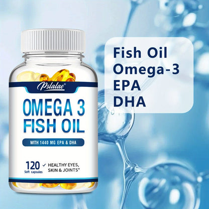 Triple Strength Omega-3 Fish Oil Softgels 120 Capsules with High-Potency EPA & DHA, Heart, Brain