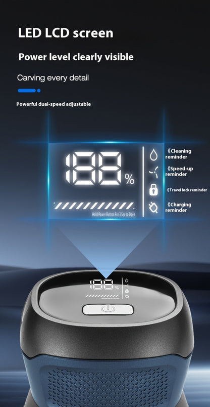 6D Floating Head Bald Head Shaver Self-Cut Electric Hair Clipper – 10W High Power 1400mAh USB-C Charging LED Display Two-Speed Travel Lock