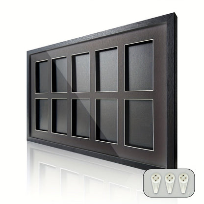 Trading Card Display Case Wall Mounted Wood Frame – Pokemon TCG Sports Cards 35–360pt Compatible, 1/2/4/6/10 Grid Options