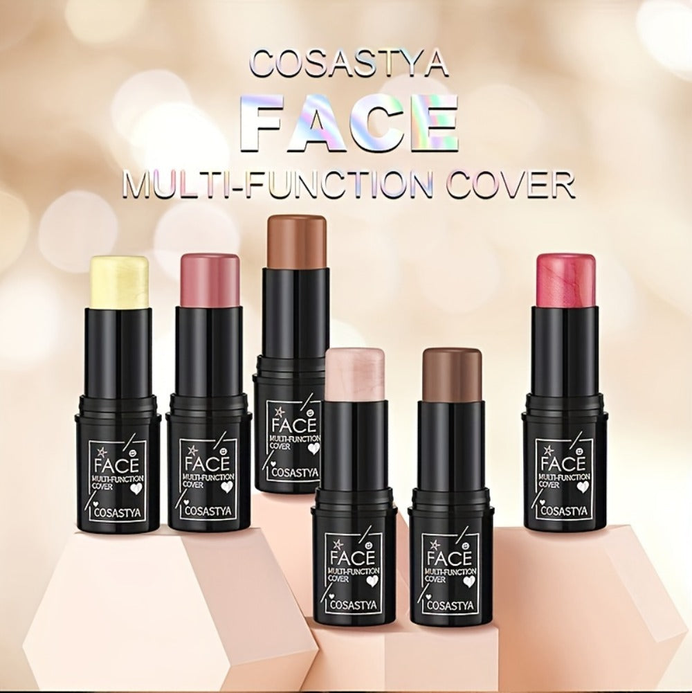 3-in-1 Makeup Stick Set 6pcs – Waterproof Blush Eye Shadow & Highlighter Stick, Long-Lasting Moisturizing Cream Formula