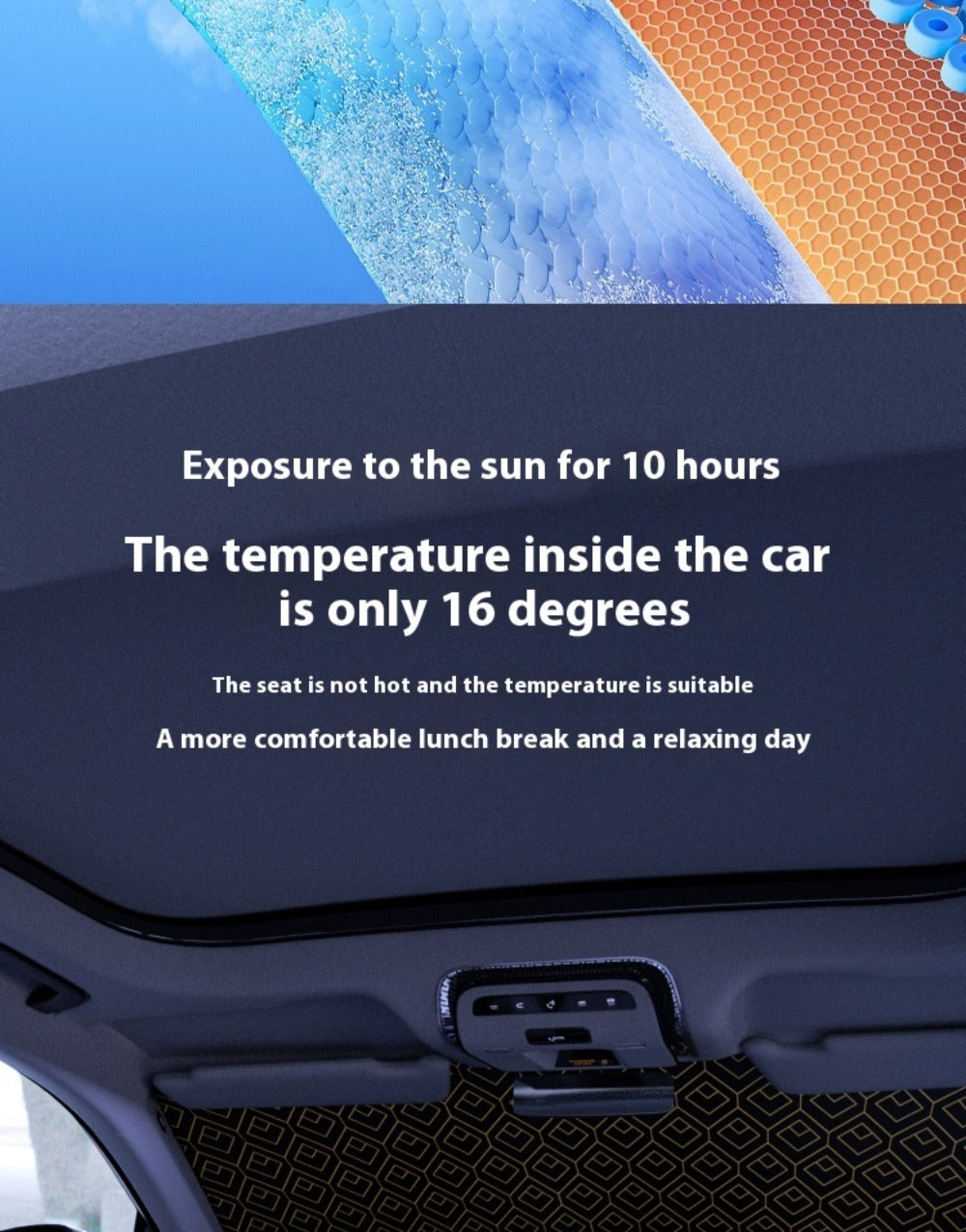 Laser Insulation Windshield Sunshade 5-Layer Thickened Front Window Heat Blocker Diamond Pattern Gold Black Fits All Vehicles Ford F150
