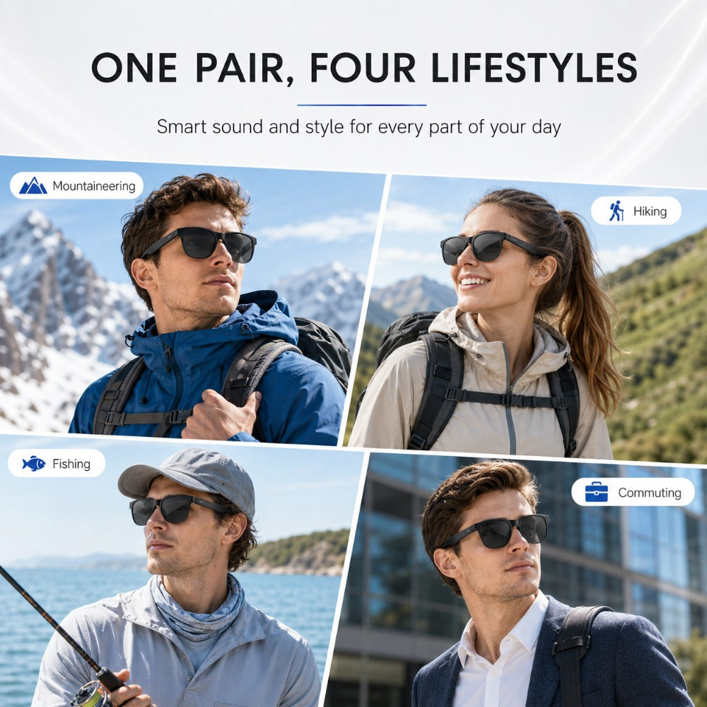 Smart Audio Glasses Open Ear Wireless HD Immersive Sound for Bedside Audio, Alarms and Room Entertainment