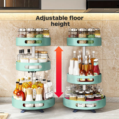 Rotating Spice Rack Double Layer Stainless Steel Countertop Corner Seasoning Storage for Laundry Rooms, Closets and Home Organization