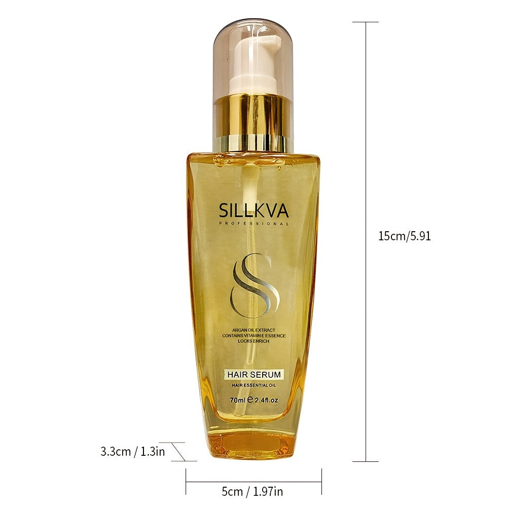 Moroccan Argan Oil Hair & Skin Treatment with Applicator Brush 2.4oz - Anti Frizz Smoothing for Bath Time, Home Spa and Personal Care