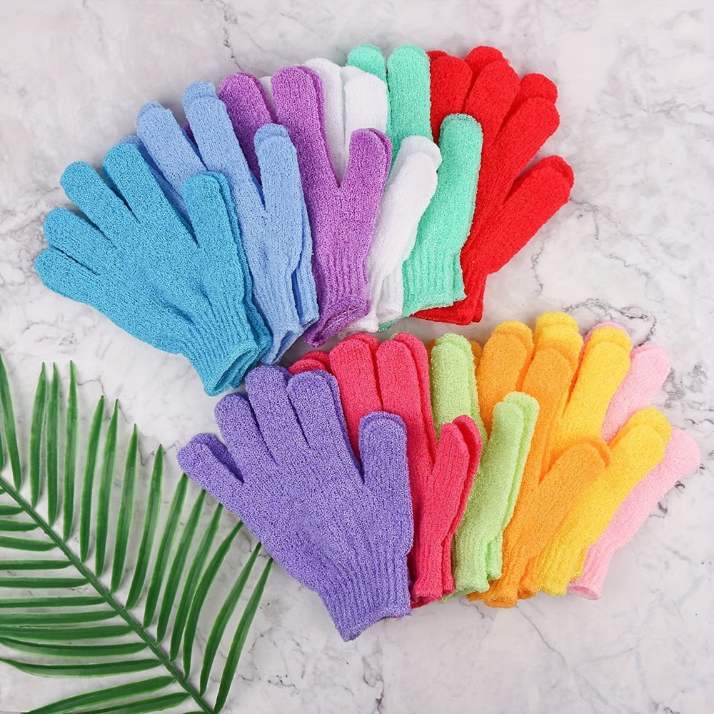 Exfoliating Shower Gloves 20 Pairs Dual-Sided Nylon Bath Scrub Mitts – Body Exfoliation, Spa Massage & Deep Cleansing Gloves for Women Men