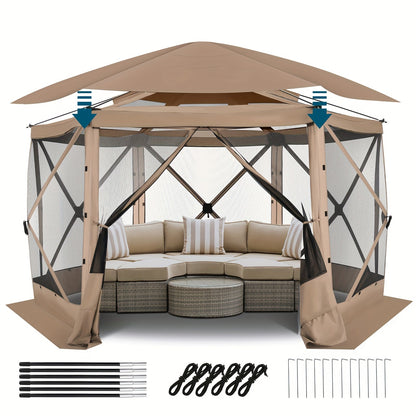 Pop-Up Canopy Tent 15ft Mosquito Net Screen House UV50+ for Garden, Yard and Pest Management