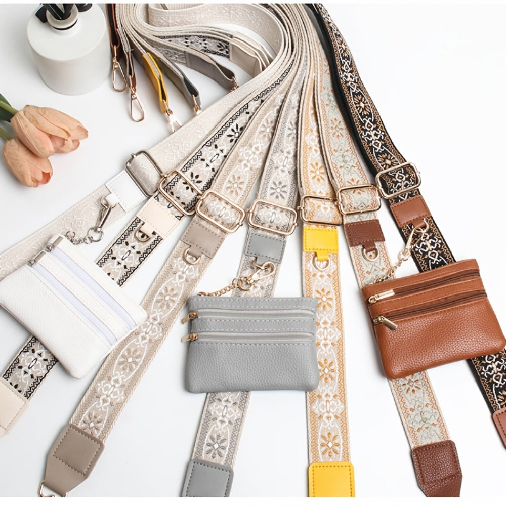Crossbody Phone Strap Wallet Pouch with Beaded Charm Detachable Wrist with the Listed Color, Size or Set Options for Everyday Carry