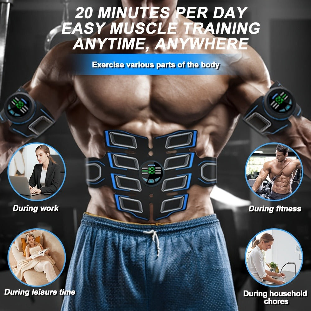 EMS Abs Stimulator Waist Belt Portable Abdominal Toner Electric Trainer Adjustable Modes for Entryways, Bedrooms and Living Spaces