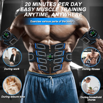 EMS Abs Stimulator Waist Belt Portable Abdominal Toner Electric Trainer Adjustable Modes for Entryways, Bedrooms and Living Spaces