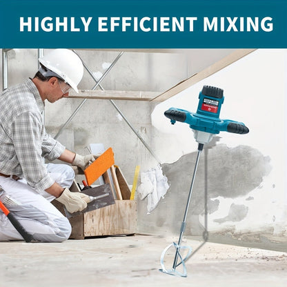 Electric Handheld Cement Mixer 2100W, 6-Speed Adjustable 800 RPM Mortar Mixer Drill for Mixing Paint