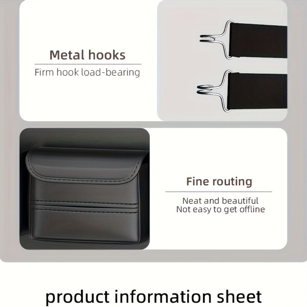 Seatback Car Organizer with Fold-Down Tray, Cup Recesses, Tissue Opening and One- or Two-Piece Packs