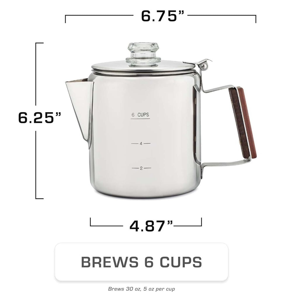 304 Stainless Steel Stovetop Moka Pot Coffee Maker 9 Cup - No Electricity Needed, Works on Gas Stove
