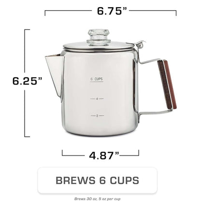 304 Stainless Steel Stovetop Moka Pot Coffee Maker 9 Cup - No Electricity Needed, Works on Gas Stove