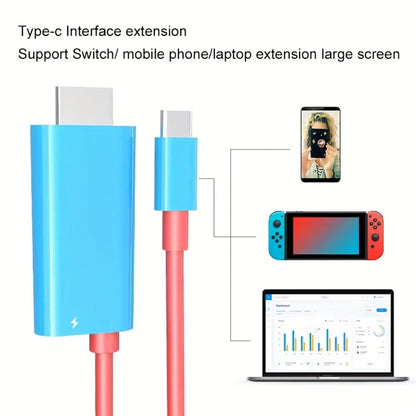 USB C to HDMI Cable 4K 30Hz for Nintendo Switch OLED – PD 100W Charging Portable USB-C HDTV Adapter for Laptop Tablet Phone MacBook