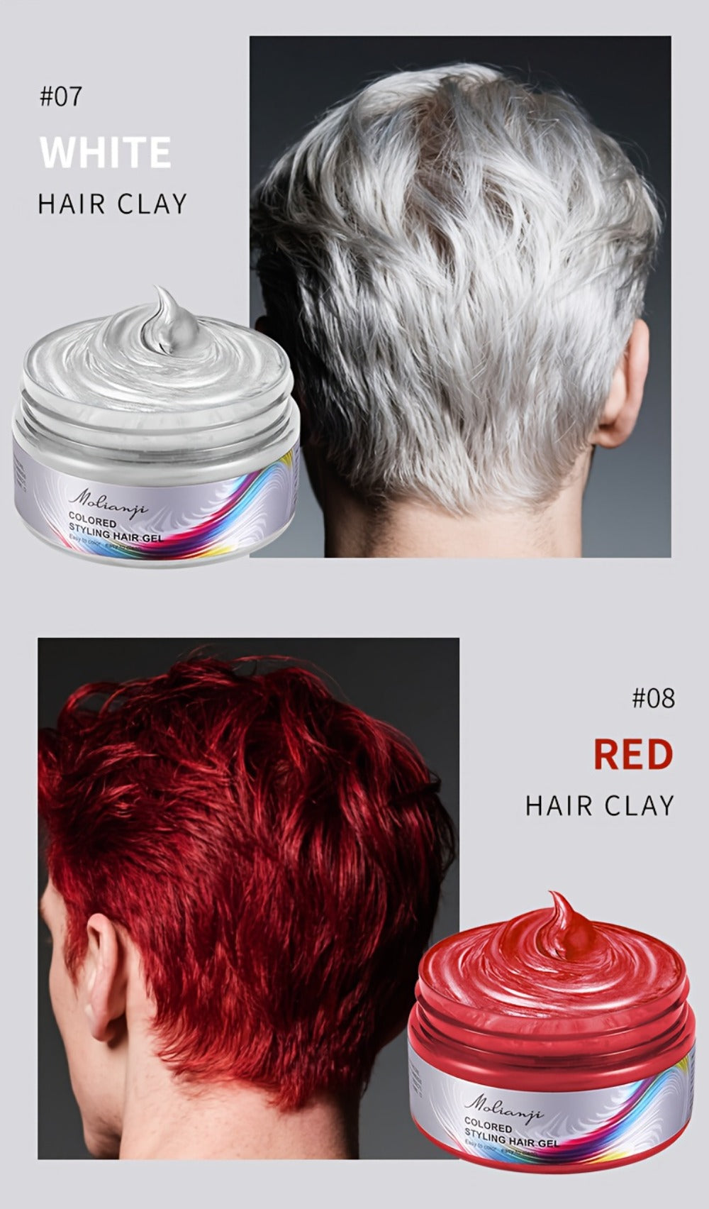 Hair Color Wax Temporary Hair Dye 3.53oz, 9 Vivid Shades, Easy Wash, Non-Damaging for Everyday Face, Beard and Body Grooming