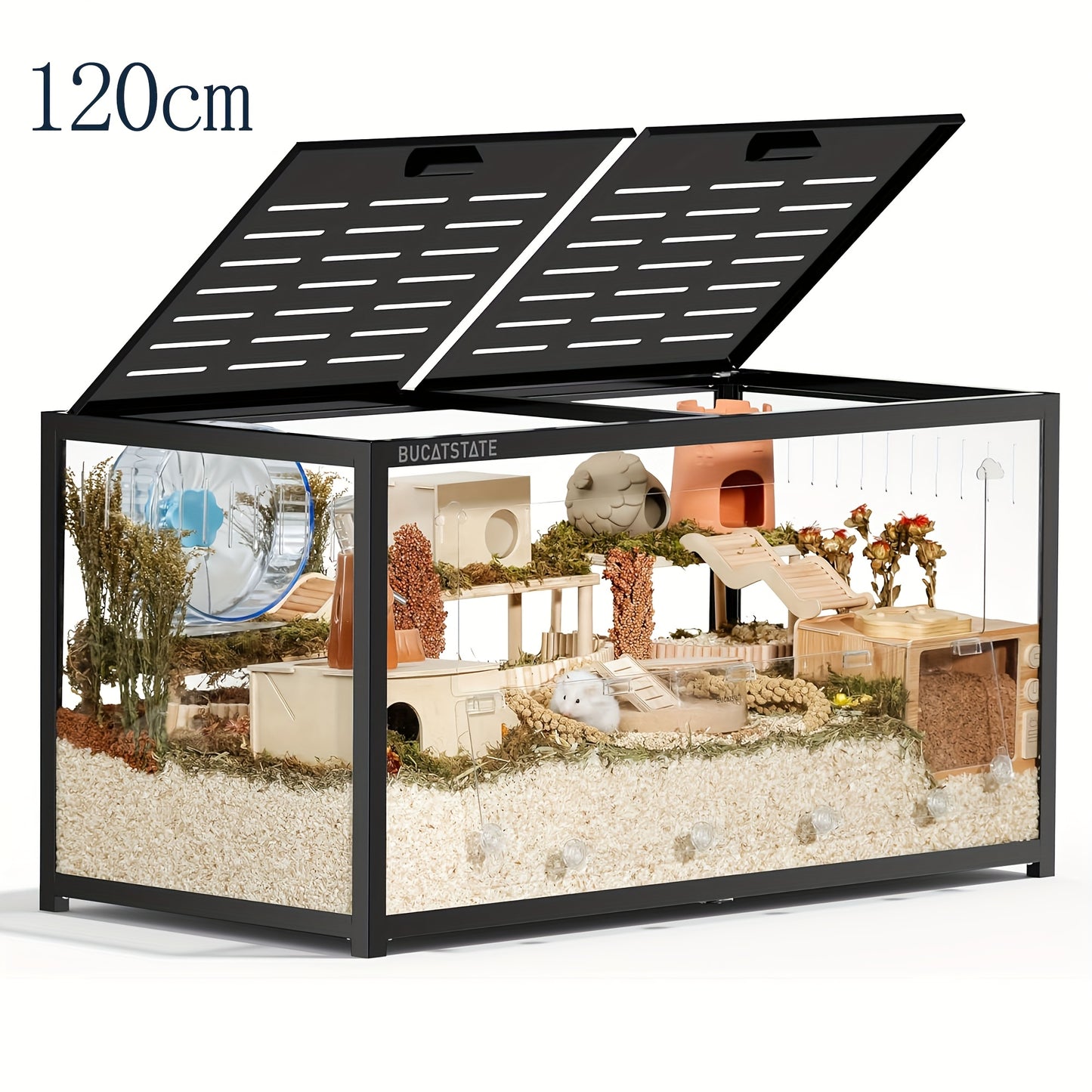 Large Hamster Cage Metal Chew-Proof – BUCATSTATE 3.0 Stackable Syrian Hamster Tank with Top Access, 7.8 ft² Deep Base for Bedding