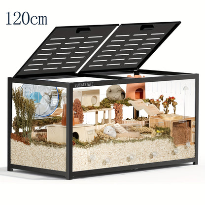 Large Hamster Cage Metal Chew-Proof – BUCATSTATE 3.0 Stackable Syrian Hamster Tank with Top Access, 7.8 ft² Deep Base for Bedding